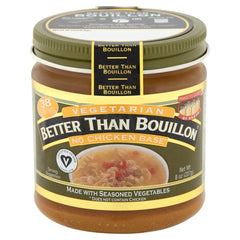 Better Than Bouillon Vegetarian No Chicken Base measuring spoon ready to portion flavor