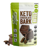 Better Than Good Foods keto chocolate bark bites pack shot, convenient on-the-go snack.