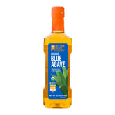 BetterBody Foods Organic Blue Agave Nectar bottle pouring for beverages with low glycemic sweetness.