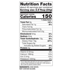 BetterBody Foods chia seeds bottle pour—omega-3 boost for smoothies.