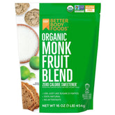 BetterBody Foods monk fruit sweetener jar on counter for zero-calorie sweetness
