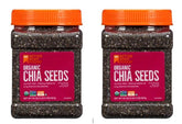 BetterBody Foods organic chia seeds in airtight jar close-up, ideal for pantry storage and quick nutrition.