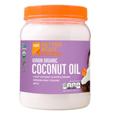 BetterBody Foods organic unrefined coconut oil bottle for cooking and skincare.