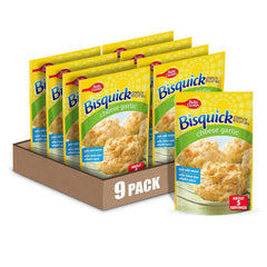 Betty Crocker Bisquick complete cheese garlic biscuit mix pack, ready for quick weeknight sides.