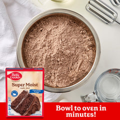 Betty Crocker cake mix in oven fills kitchen with inviting chocolate aroma