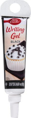 Betty Crocker black gel icing used for dots and lettering on cupcakes.