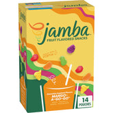 Betty Crocker Jamba Mango-A-Go-Go box front showing gluten-free, gelatin-free snacks