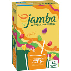 Betty Crocker Jamba Mango-A-Go-Go box front showing gluten-free, gelatin-free snacks