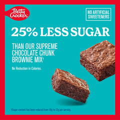 Betty Crocker Lower Sugar Brownie Mix batter-in-bowl emphasizes ready-to-bake convenience