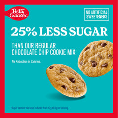 Betty Crocker Lower Sugar chocolate chip dough ready to scoop.