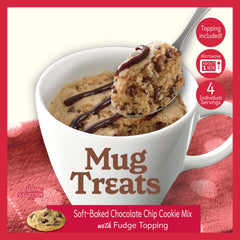 Betty Crocker Mug Treats chocolate chip cookie close-up reveals a moist center.