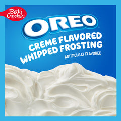 Betty Crocker OREO Crème Whipped Frosting topping a brownie for a gluten-free treat.