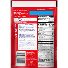 Betty Crocker Pizza Crust Mix adding hot water shown, quick prep for weeknight meals