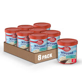 Betty Crocker whipped cream cheese frosting tub close-up for smooth topping.