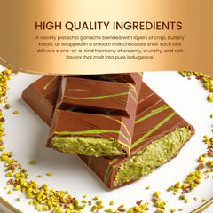 Gift-wrapped Beyoglu Dubaco Dubai chocolate bar for elegant gifting.