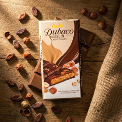 Luxurious Dubai inspired milk chocolate melts smoothly with silky cocoa and nutty filling