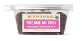 Beyond Good 70% dark chocolate melts in packaging, ideal for snacking and baking