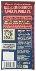 Beyond Good 70% Rum Raisins Bar slice showing texture and raisins.
