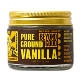 Beyond Good vanilla powder jar closeup highlighting aroma and flavor potential