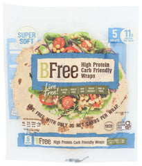 BFree Tortillas pack front with five wraps for quick meals.