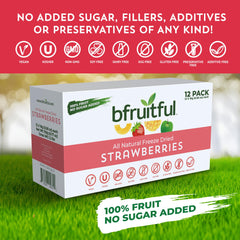 bfruitful freeze-dried strawberries packaging-box display.