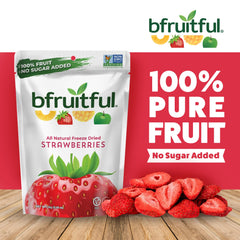 bfruitful freeze-dried strawberries serving-size image highlights portion.