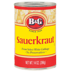 B&G Sauerkraut 14-oz can, ready to top brats and hot dogs with tangy flavor