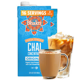 Bhakti Chai Original concentrate bottle with ginger and black tea for bold latte flavor.