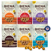 BIENA BBQ chickpeas bag with bold crunch for on-the-go snacking.