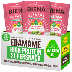 BIENA edamame snack bag front for quick on-the-go protein.