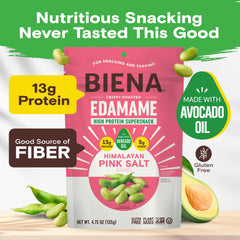 BIENA resealable pouch shows convenient grab-and-go snacking.