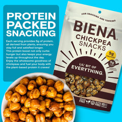 BIENA Everything-bagel flavor chickpeas add texture to meals.