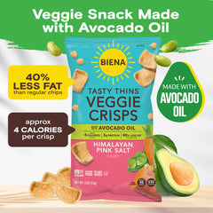BIENA Tasty Thins Himalayan Pink Salt with a crave-worthy crunch