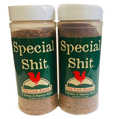 Big Cock Ranch Special Shit Seasoning bottle boosts flavor on steaks and veggies.