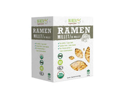 Big Green Organic Food millet ramen pack, gluten-free and vegan, ready to cook.