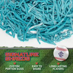 Big League Chew Cotton Candy packets close-up, convenient single-serving gum.