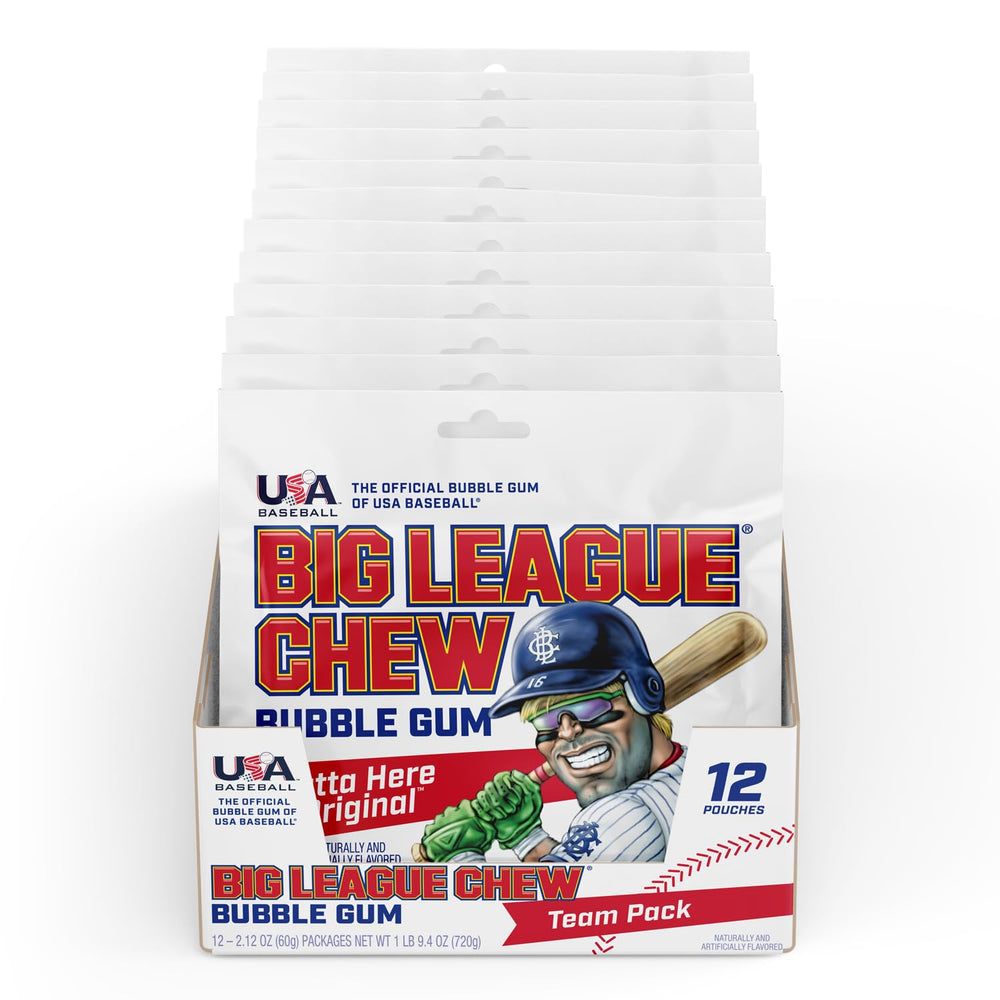 Big League Chew Outta Here Original Bubble Gum pack 1, shredded chew ready for game day