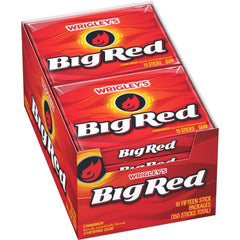 Big Red Slim Pack gum with 15-stick packs delivering bold cinnamon flavor and long-lasting freshness.