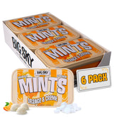 Big Sky Orange Creme Mints tin pack for on-the-go freshness.