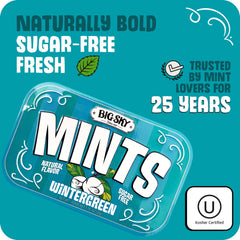 Big Sky Wintergreen Mints aspartame-free option for sensitive diets.