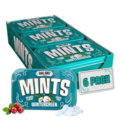 Big Sky Wintergreen Mints in a six-pack display tin for easy stocking and sharing.