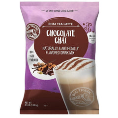 Big Train Chocolate Chai Tea Latte Mix jar pour, ready to mix a comforting drink