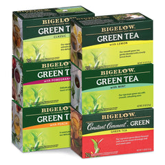 Bigelow Classic Green Tea bag steeping for a comforting morning cup.