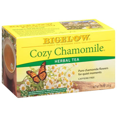 Bigelow Cozy Chamomile tea bags ready for a calming cup.