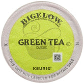 Bigelow Green Tea Keurig pods front view, convenient 24-pack for quick daily brews.