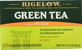 Bigelow Green Tea with Peach tea bags ready for a refreshing daily ritual