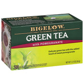 Bigelow Green Tea with Pomegranate tea bags pack ready for brewing.