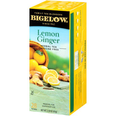 Bigelow Lemon Ginger brew setup in cup ready for hot or cold serving