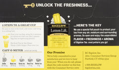 Bigelow Lemon Lift Tea packaging image highlights 3x20 count and kosher, gluten-free label