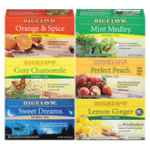 Bigelow Mint Medley tea bags for caffeine-free refreshment anytime.